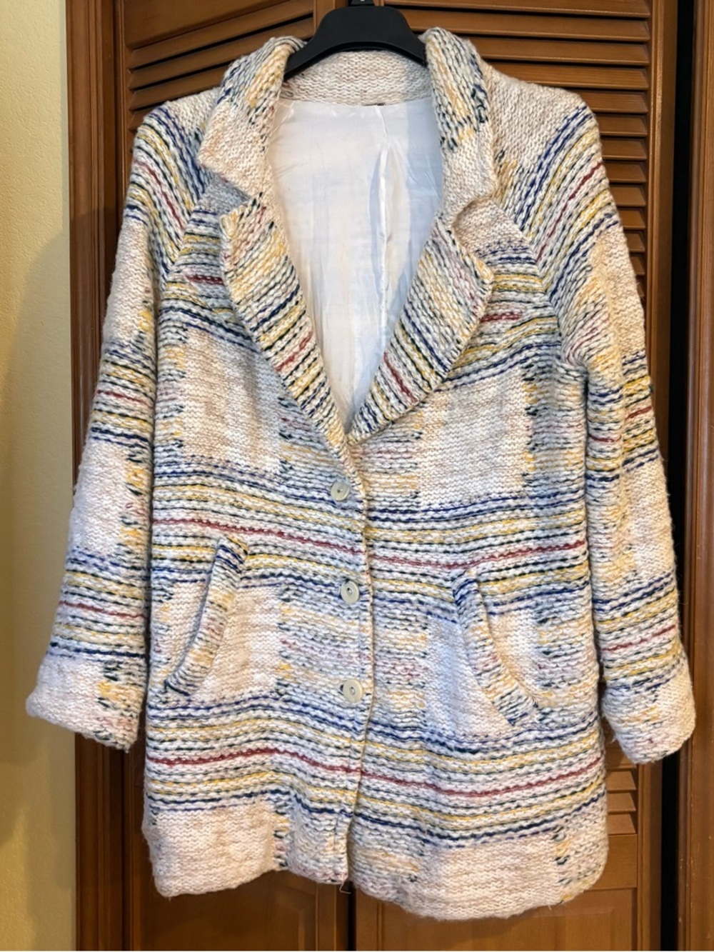 Free People Wool Alpaca Mohair Blend Button Up Jacket